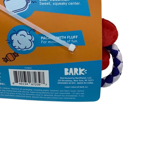 Bark Squeakfarts Rainbow Dog Toy Small/Medium Breed Interactive Plush 10" NEW - Picture 3 of 8